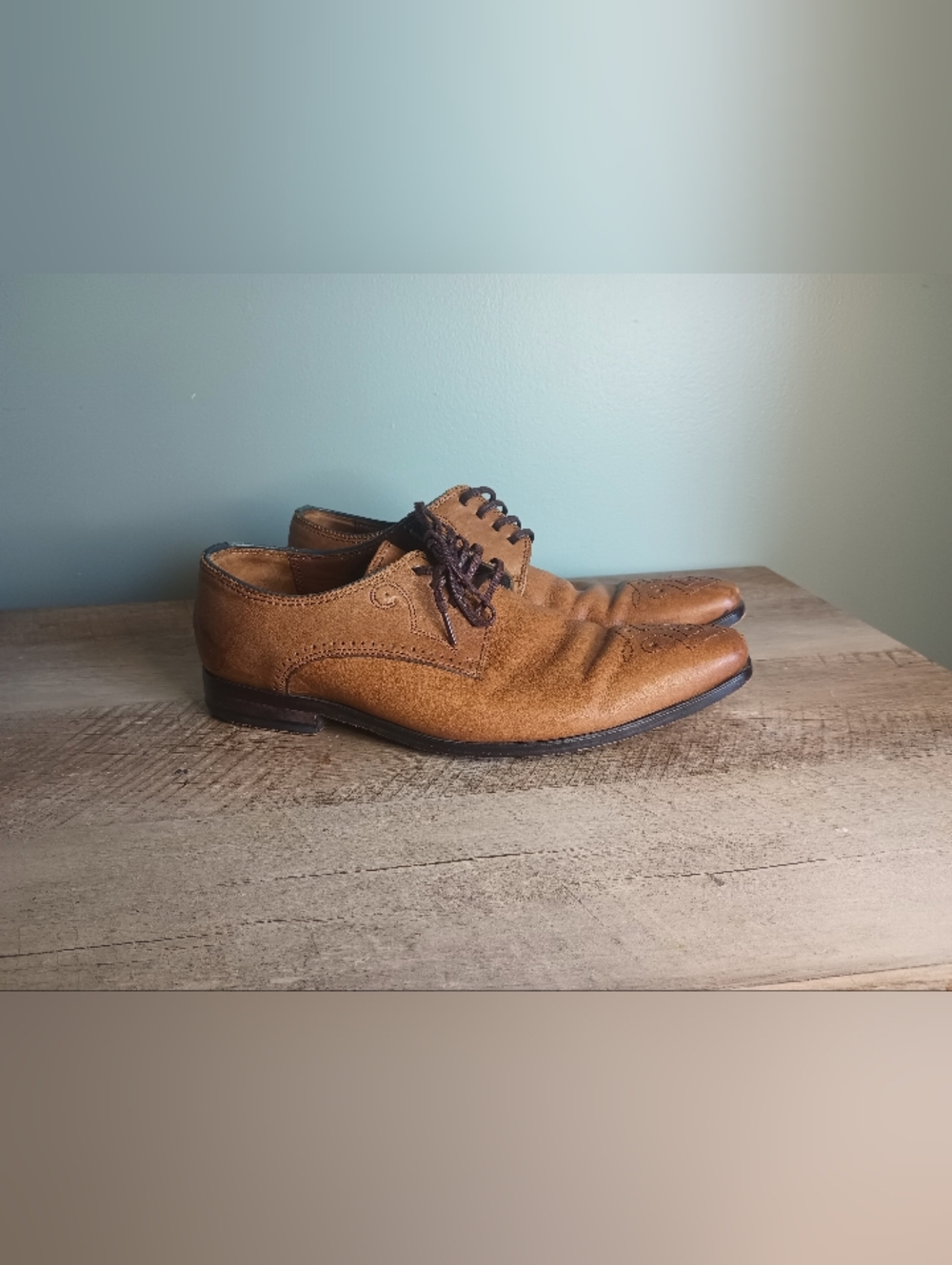 Ted Baker Oxford Brogue Shoes Mens US 7 Womens 9.5-10 Cognac Academia Old Money